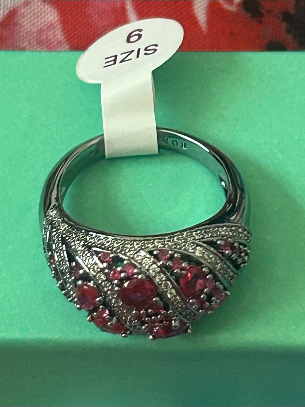 Bomb Party Infinite Love & Hope Ruby & Diamond Cubic Zirconia Ring